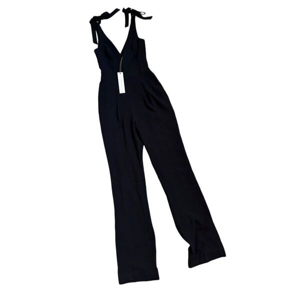 Dress The Population Maria Tie Shoulder Jumpsuit Women’s Black Size XS